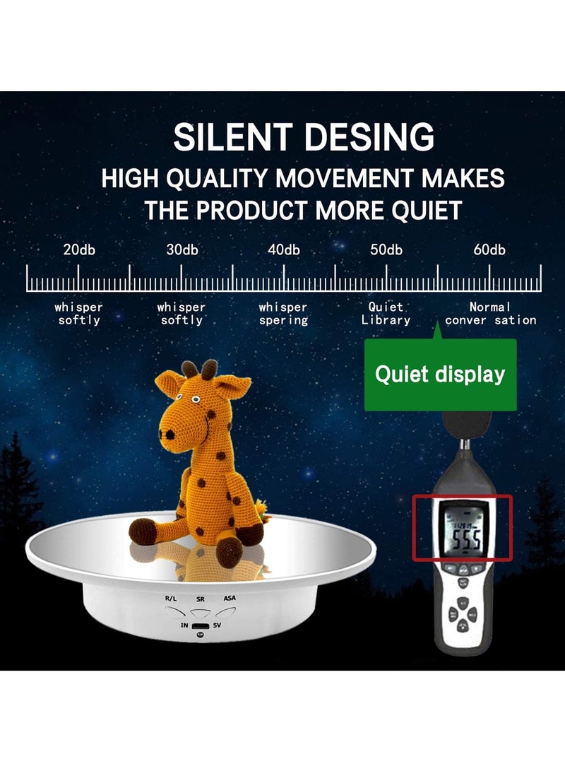 Y&D Motorized Rotating Display Stand, 7.87inch, 17.6LB Load Ultra-Quiet 360 Degree Electric Turntable Stand for Photography Products, Jewelry, Cake,3D Model (White) - Image 3