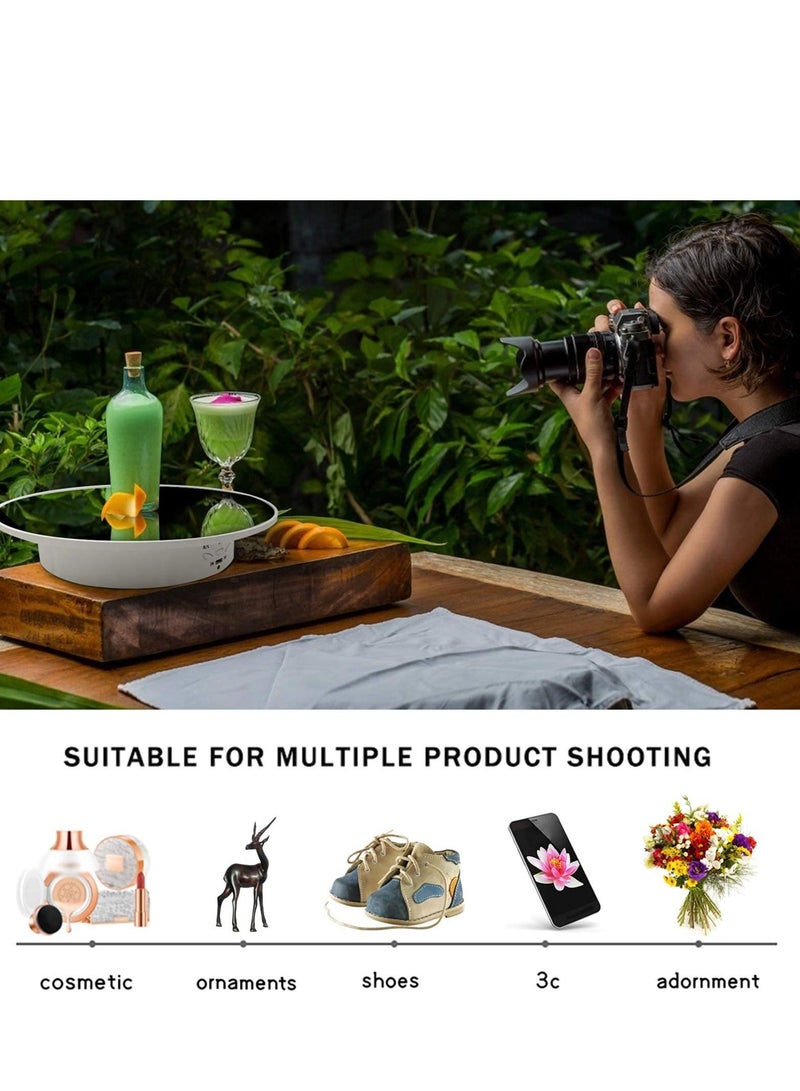 Y&D Motorized Rotating Display Stand, 7.87inch, 17.6LB Load Ultra-Quiet 360 Degree Electric Turntable Stand for Photography Products, Jewelry, Cake,3D Model (White) - Image 5