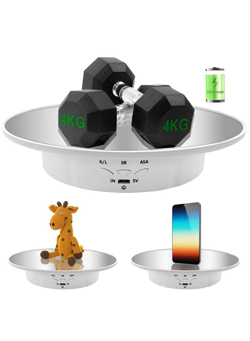 Y&D Motorized Rotating Display Stand, 7.87inch, 17.6LB Load Ultra-Quiet 360 Degree Electric Turntable Stand for Photography Products, Jewelry, Cake,3D Model (White) - Image 1