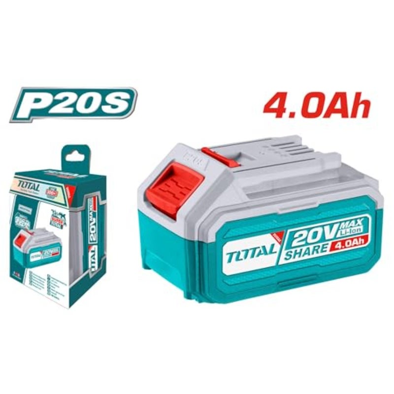 20V Lithium-Ion 4.0Ah Battery Pack with LED Indicator Compatible with P20S Tools Universal 20V Battery for Multiple Tools For Home and Workshop Use Black - Image 2