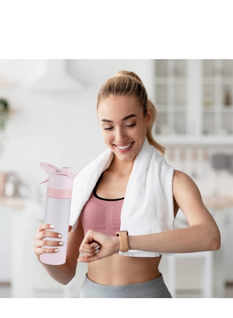 Oasisgalore 2-in-1 Mist and Drinking Function Water Bottle– 650ml Leak-Proof Sports Bottle for Office, Gym, Running(Pink). - Image 2
