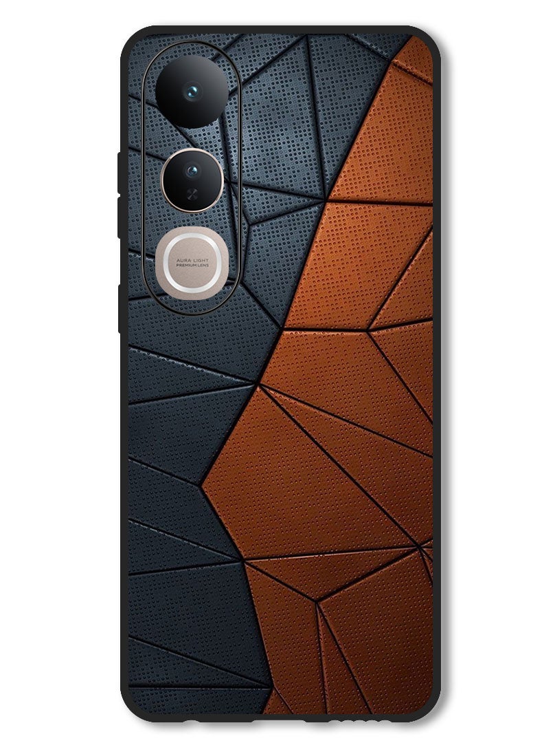 Theodor Case Compatible with Vivo V50 Lite Protection Shockproof Bumper Cover Black Brown Pattern - Image 1