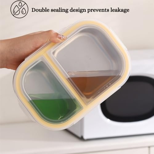 KitchEase 800ml Stainless Steel Lunch Box with 2 Compartments|Leak-Proof Airtight Lid | BPA-Free & Dishwasher Safe Food Container | Bento Tiffin Box for Office, School, Travel, Kids & Adults (Natural) - Image 3
