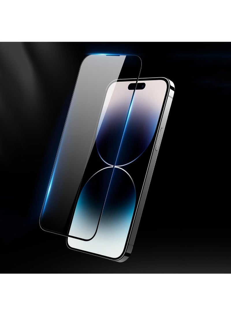 واقي شاشة لهاتف iPhone 15 Pro Max واقي شاشة من الزجاج المقسى 9H صلابة مضادة للخدش وبصمات الأصابع مقاومة للخدش بالكامل من الحافة إلى الحافة زجاج مضاد للكسر لهاتف iPhone 15 Pro Max - Image 5