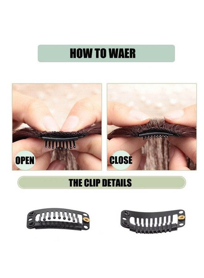 PRAVRAJYA وصلات شعر أمامية للنساء بمشبك تثبيت على الشعر مع غرة شعر رفيعة للنساء والفتيات (أسود) - Image 5