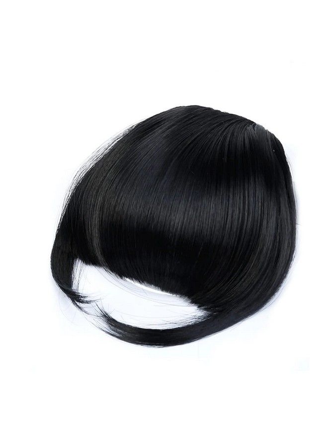 PRAVRAJYA وصلات شعر أمامية للنساء بمشبك تثبيت على الشعر مع غرة شعر رفيعة للنساء والفتيات (أسود) - Image 4