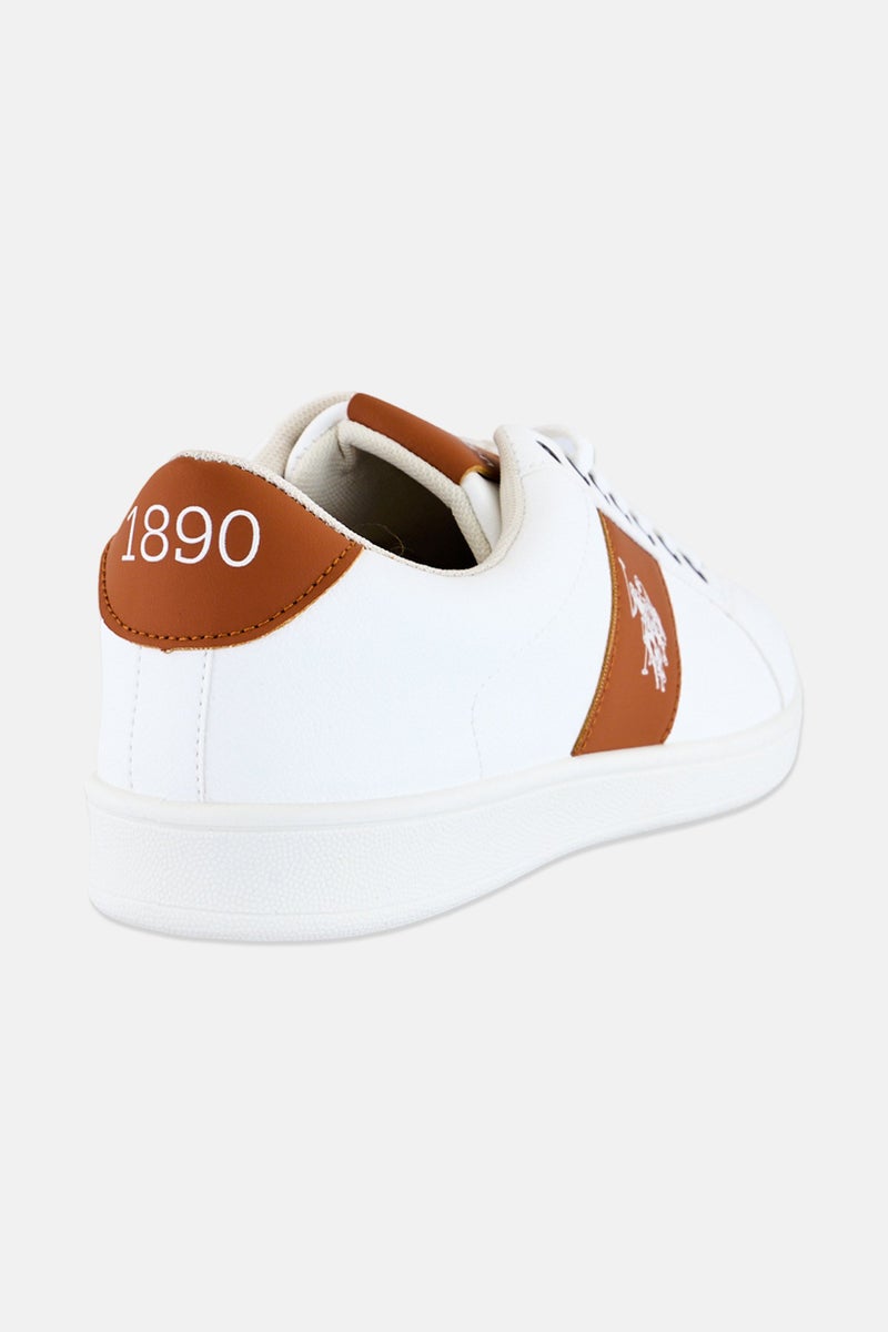 U.S. Polo Assn. Men Lace Up Brand Logo Causal Shoes, White - Image 3