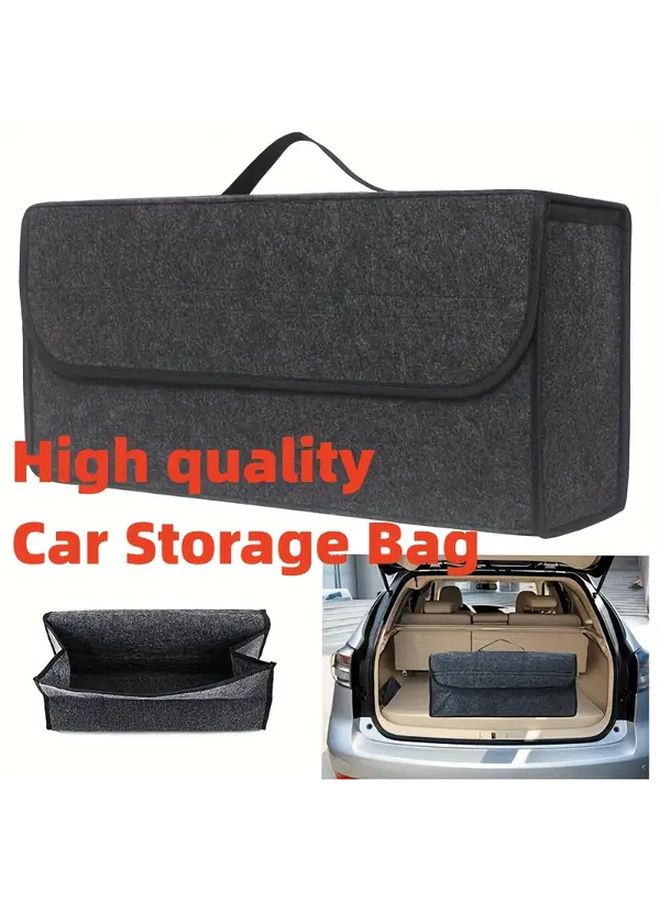 Gray Foldable Car Trunk Organizer Multi Compartment Storage Box - Image 2