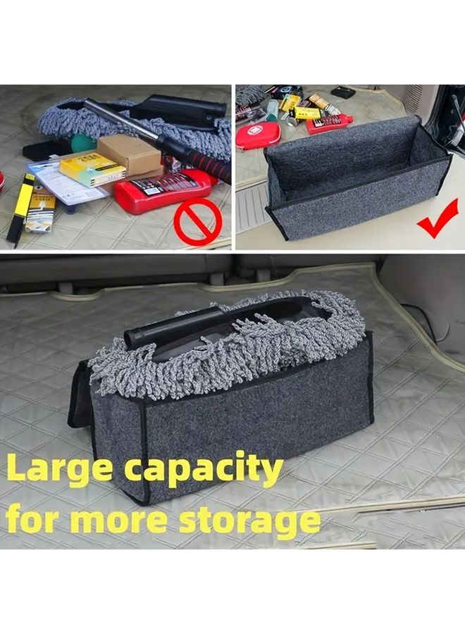 Gray Foldable Car Trunk Organizer Multi Compartment Storage Box - Image 3