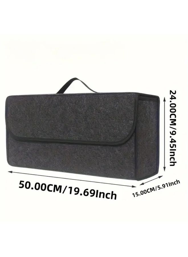 Gray Foldable Car Trunk Organizer Multi Compartment Storage Box - Image 4