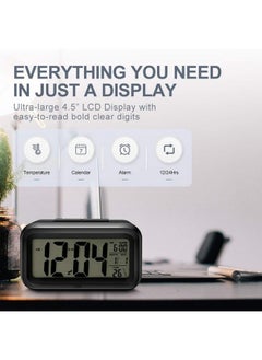 CBK CBK Plastic Digital Alarm Clock Table Clock For Students, Home, Office, Corporate With Automatic Sensor, Date & Temperature, 5.91 Inch, 15 cm,Black  - Image 2