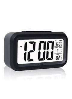 CBK CBK Plastic Digital Alarm Clock Table Clock For Students, Home, Office, Corporate With Automatic Sensor, Date & Temperature, 5.91 Inch, 15 cm,Black  - Image 1