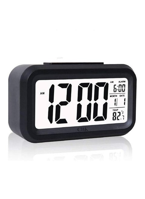 CBK Plastic Digital Alarm Clock Table Clock For Students, Home, Office, Corporate With Automatic Sensor, Date & Temperature, 5.91 Inch, 15 cm,Black