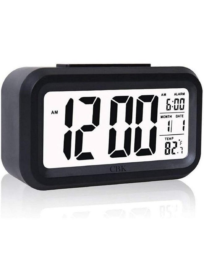 CBK - CBK Plastic Digital Alarm Clock Table Clock For Students, Home, Office, Corporate With Automatic Sensor, Date & Temperature, 5.91 Inch, 15 cm,Black - Image 1