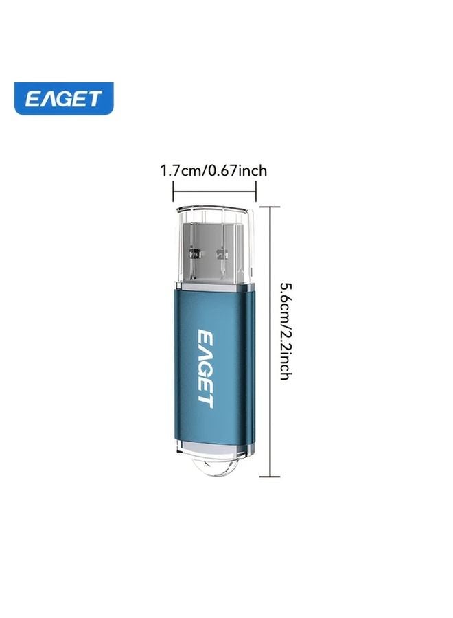 64 جيجابايت Eaget محرك أقراص فلاش USB 2.0 مع مؤشر LED لأجهزة الكمبيوتر وأجهزة الكمبيوتر المحمولة - Image 3