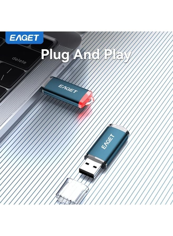 64 جيجابايت Eaget محرك أقراص فلاش USB 2.0 مع مؤشر LED لأجهزة الكمبيوتر وأجهزة الكمبيوتر المحمولة - Image 2