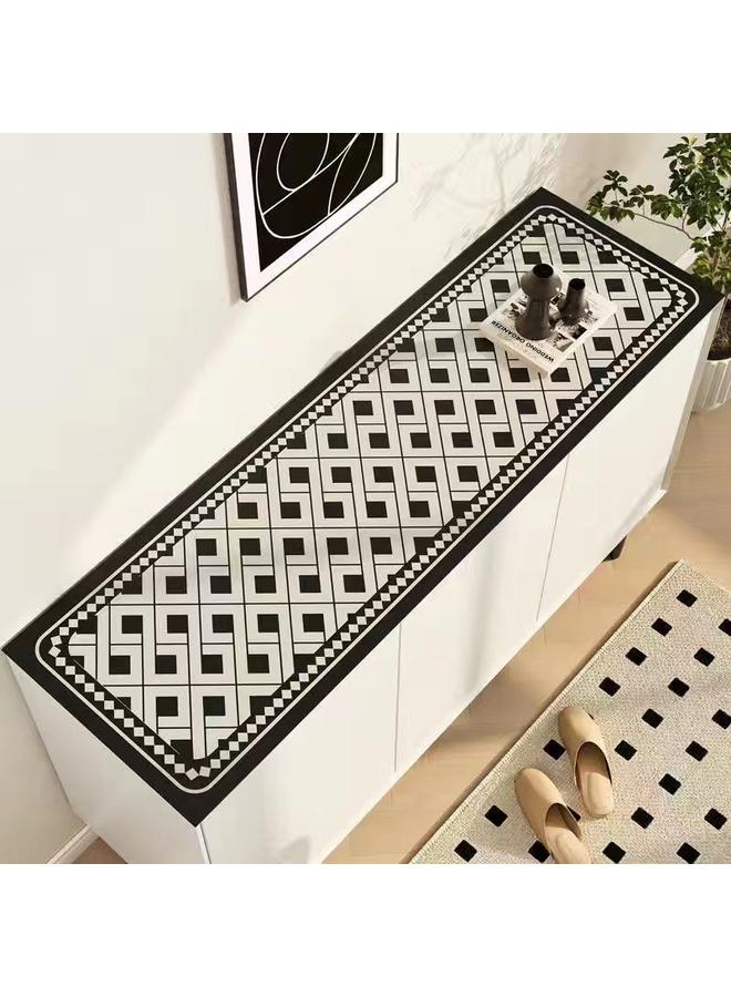 Bluejw Advanced Sense TV Cabinet Tablecloth Hallway Shoe Cabinet Dust-proof Mat Rubbing Anti-fouling Leather Sideboard Coffee Table Long Table Mat - Image 1