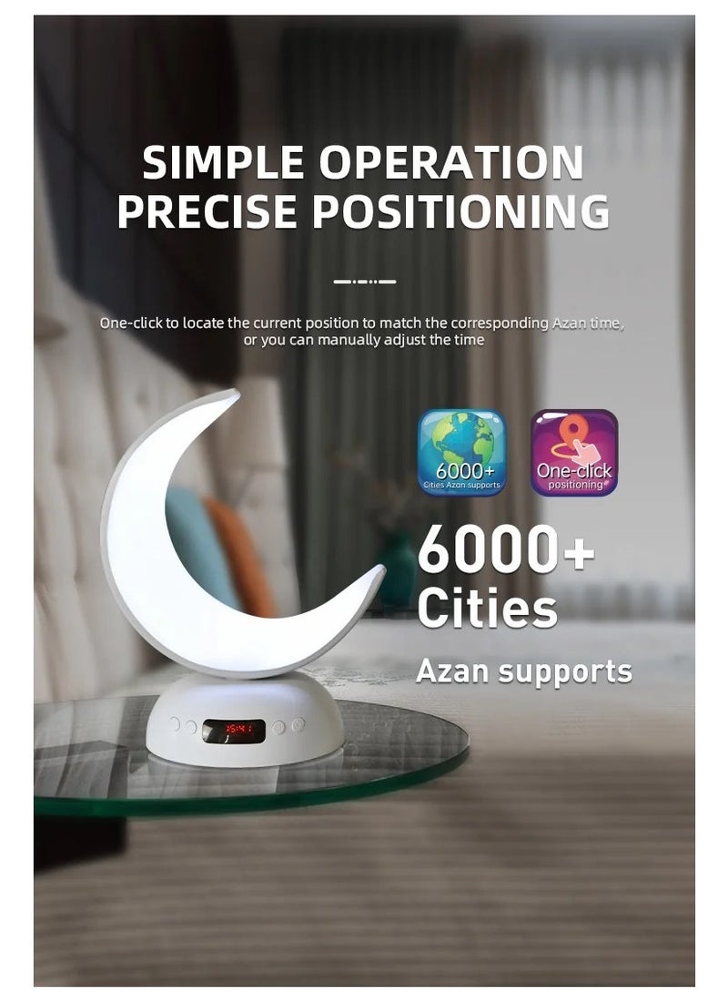 Equantu Quran Speaker LED Moon Lamp Blutooth Quran Speaker with Aromatherapy Function Azan Alarm Clock Quran Player Andriod iOS Control Soft night light quran player - Image 3