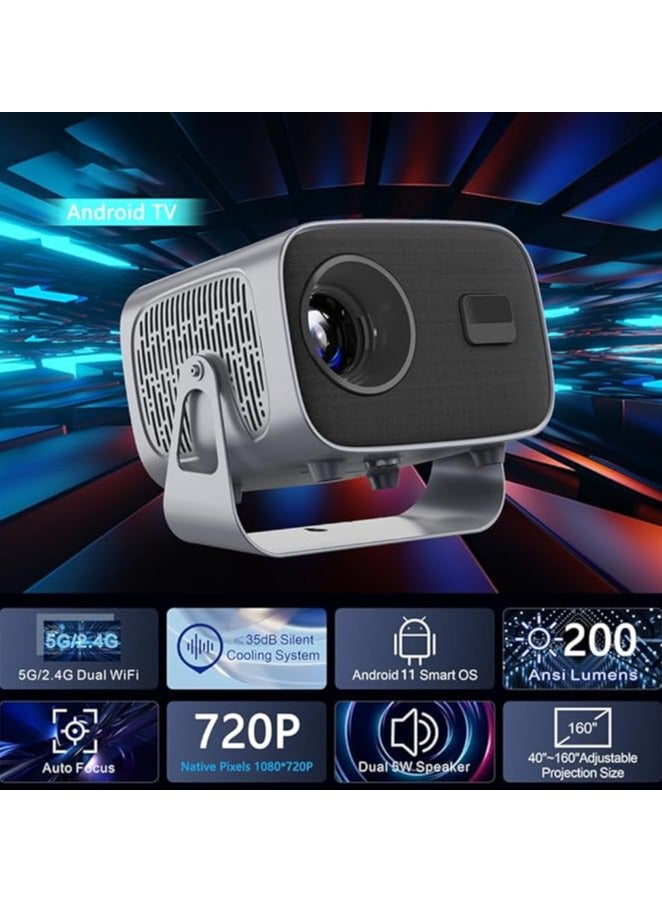 Projector Portable Small Android 11 Projector with 5G/2.4G Dual WiFi BT 1080P 8000L 4K Support USB2.0 and Hard Disk  - Image 3