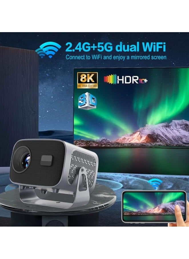 Projector Portable Small Android 11 Projector with 5G/2.4G Dual WiFi BT 1080P 8000L 4K Support USB2.0 and Hard Disk  - Image 4