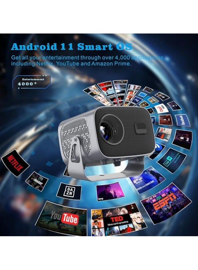 Projector Portable Small Android 11 Projector with 5G/2.4G Dual WiFi BT 1080P 8000L 4K Support USB2.0 and Hard Disk  - Image 5