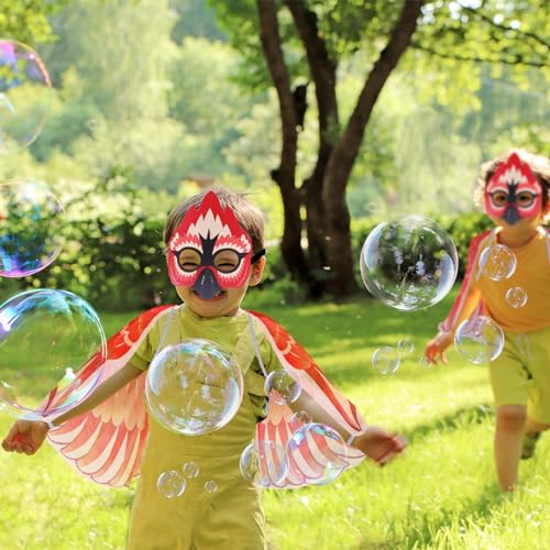 Creatoy Bird-Wings-Costume for Kids Eagle-Wings Toddler Owl Parrot Dress Up for Boys Girls with Mask Party Halloween Favors Gifts - Image 2