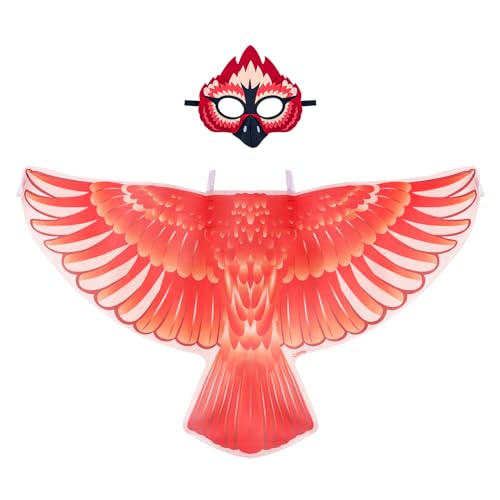 Creatoy Bird-Wings-Costume for Kids Eagle-Wings Toddler Owl Parrot Dress Up for Boys Girls with Mask Party Halloween Favors Gifts - Image 1