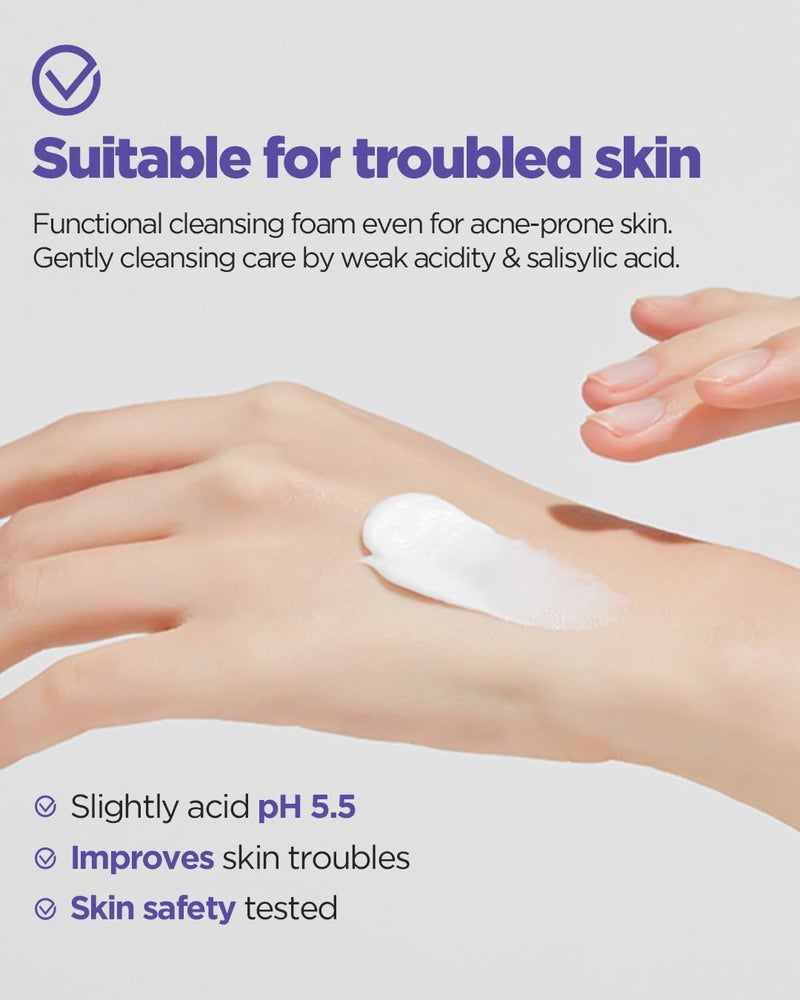ACWELL pH Balancing Soothing Exfoliating Cleansing Foam 5.1 fl.oz. - AHA BHA PHA Exfoliating and Calming Facial Cleanser for Sensitive Skin, pH 5.5, Calms Acne and Blemishes, Moisturizing Bubble Foam - Image 4