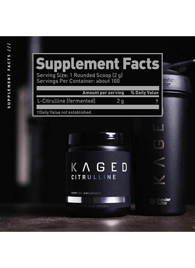 KAGED MUSCLE - Premium L-Citrulline Powder, Enhance Muscle Pumps, Improve Muscle Vascularity, Nitric Oxide Booster, Citrulline, Unflavored, 100 Servings, White, 7.05 Ounce (Pack Of 1) (Km-Citp-200) - Image 1