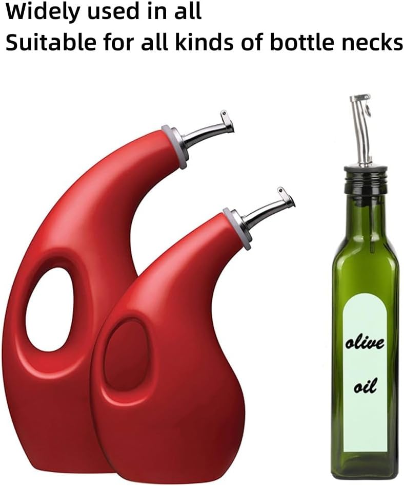 LEGERM Flip Top Pour Spouts for Olive Oil, Vinegar & Liquor Bottles - Stainless Steel Speed Pourers Nozzles for 3/4" Bottle | Multi-Purpose Drizzler for Kitchen & Bar set - Image 4