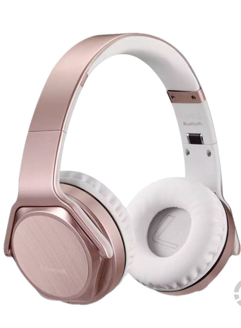 Sodo MH3 2-in-1 Wireless Bluetooth On-Ear Headphones and Twist Out Bluetooth Speaker, Sodo MH3 Wireless Headphone Headset in Rose Gold - Image 1