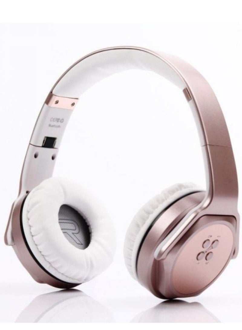 Sodo MH3 2-in-1 Wireless Bluetooth On-Ear Headphones and Twist Out Bluetooth Speaker, Sodo MH3 Wireless Headphone Headset in Rose Gold - Image 2