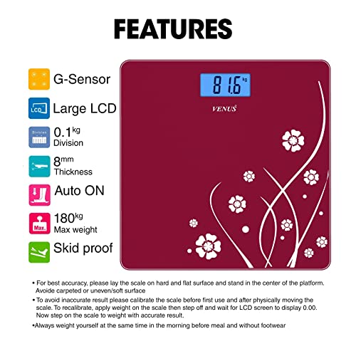 Venus (India) Electronic Digital Personal Bathroom Weight Machine for Body Weight upto 180 kg Weighing Scale with 24 Months Warranty - Image 4