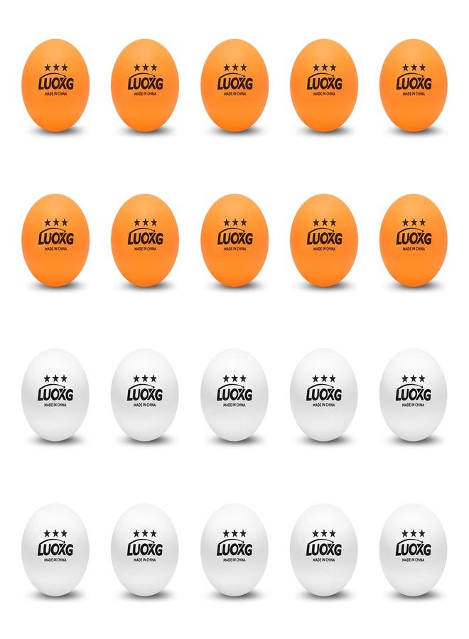 LUOXG Ping Pong Balls, Ping Pong Balls 20 Pack, 3 Star Table Tennis Balls, Suitable for Beginners and Professionals (Orange+White) - Image 1