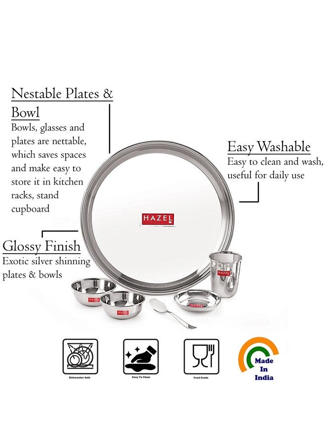 Hazel طقم عشاء هازيل من الفولاذ المقاوم للصدأ مكون من 36 قطعة | طقم عشاء فولاذ 36 قطعة، فضي - Image 3