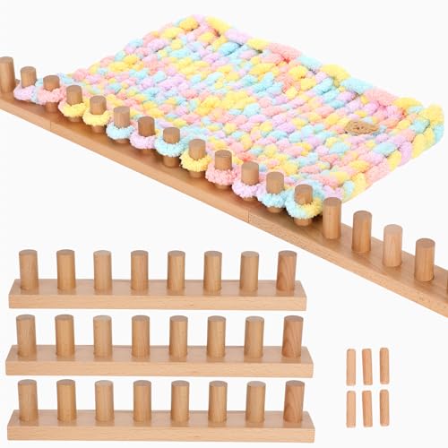 Sienson 48" Chunky Knitting Loom for Blanket Making – Adjustable Wood Frame, Portable DIY Hand Knitting Kit for Beginners, Reusable Blanket Loom for Bulky Yarn Crafts & Gifts - Image 1
