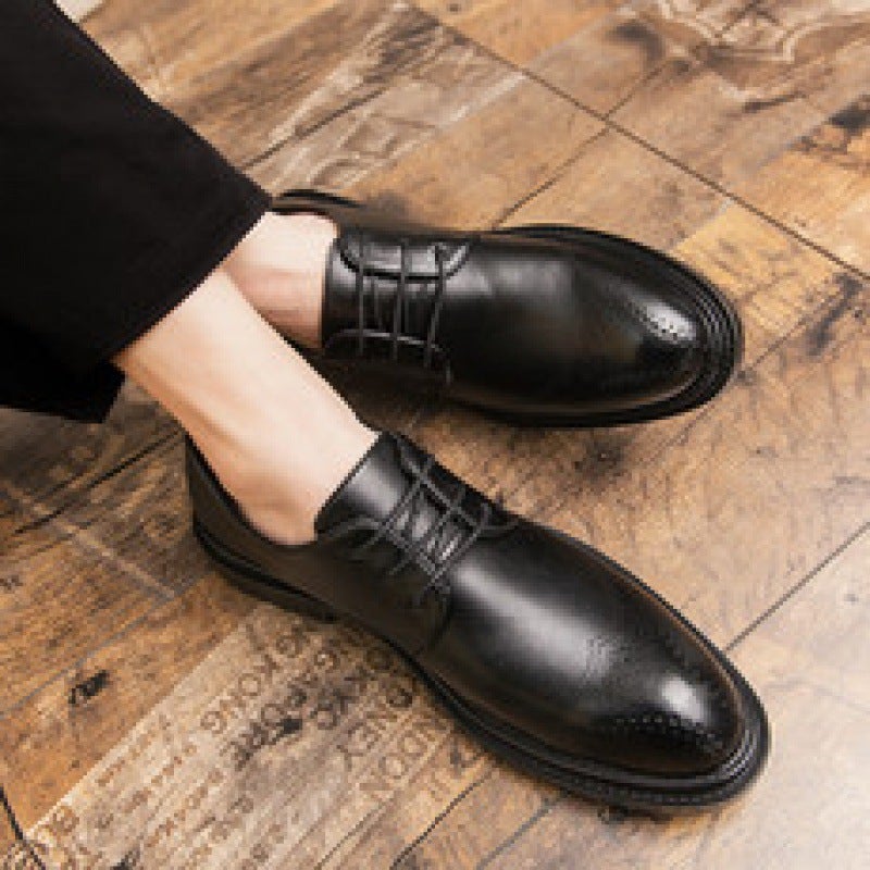 Dropshipping Of 46 Large Size Men'S Shoes, New Casual Leather Shoes, Fashionable Men'S Business Leather Shoes, Korean Style Trendy Wedding Shoes - Image 4