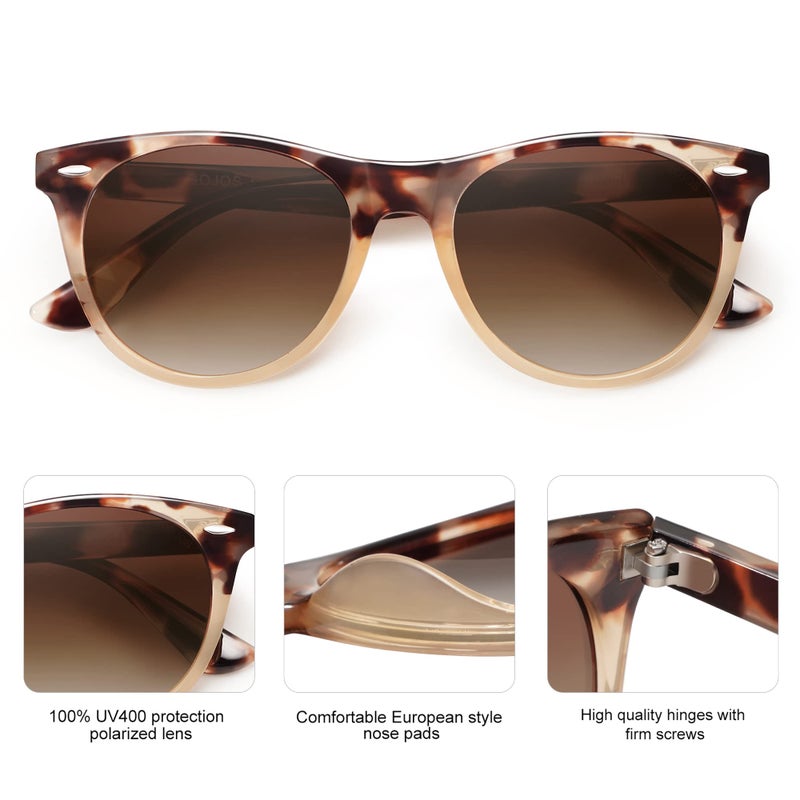 SOJOS Classic Polarized Sunglasses for Women Men Small UV400 Lenses SJ2076 with Brown Tortoise/Brown - Image 4
