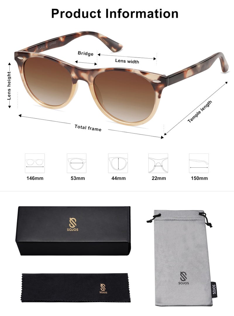 SOJOS Classic Polarized Sunglasses for Women Men Small UV400 Lenses SJ2076 with Brown Tortoise/Brown - Image 5