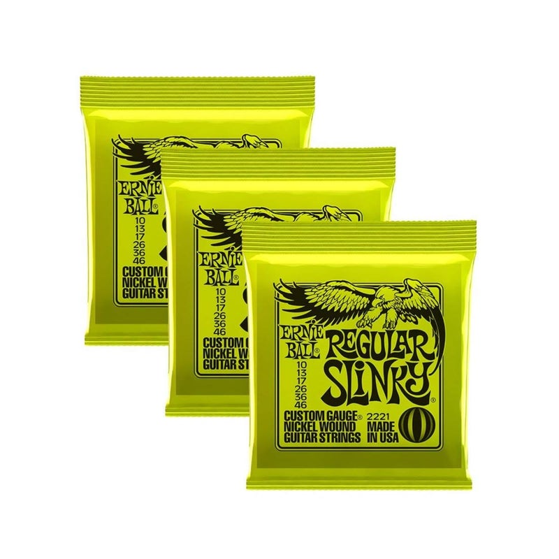 Ernie Ball 2221 Nickel Regular Slinky Electric Guitar Strings 3 Pack - Image 1