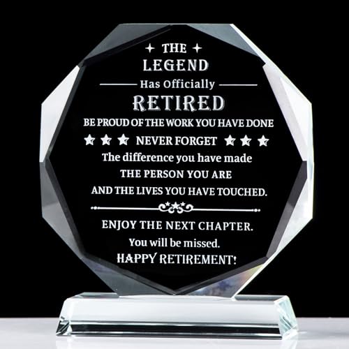 Movdyka Retirement Gifts for Men Women 2025 Happy Retire Present Decorations Crystal Plaque Keepsakes Best Retirement Gift Ideas for Boss Coworker Retired Teacher Doctor Friends Mom - Image 1