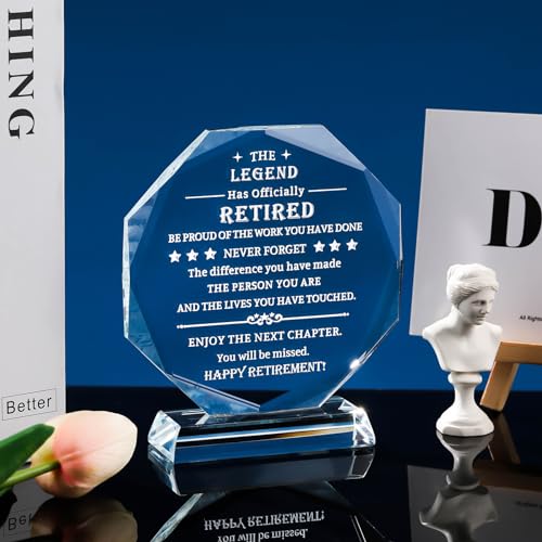 Movdyka Retirement Gifts for Men Women 2025 Happy Retire Present Decorations Crystal Plaque Keepsakes Best Retirement Gift Ideas for Boss Coworker Retired Teacher Doctor Friends Mom - Image 4