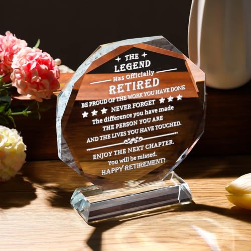 Movdyka Retirement Gifts for Men Women 2025 Happy Retire Present Decorations Crystal Plaque Keepsakes Best Retirement Gift Ideas for Boss Coworker Retired Teacher Doctor Friends Mom - Image 3