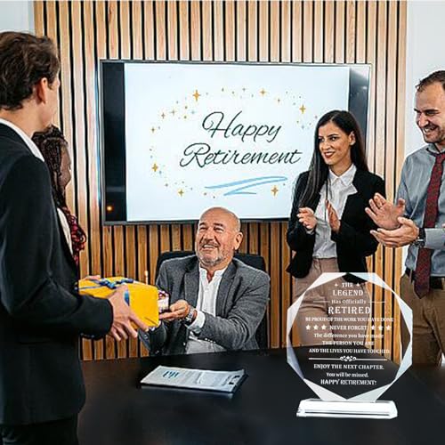 Movdyka Retirement Gifts for Men Women 2025 Happy Retire Present Decorations Crystal Plaque Keepsakes Best Retirement Gift Ideas for Boss Coworker Retired Teacher Doctor Friends Mom - Image 5