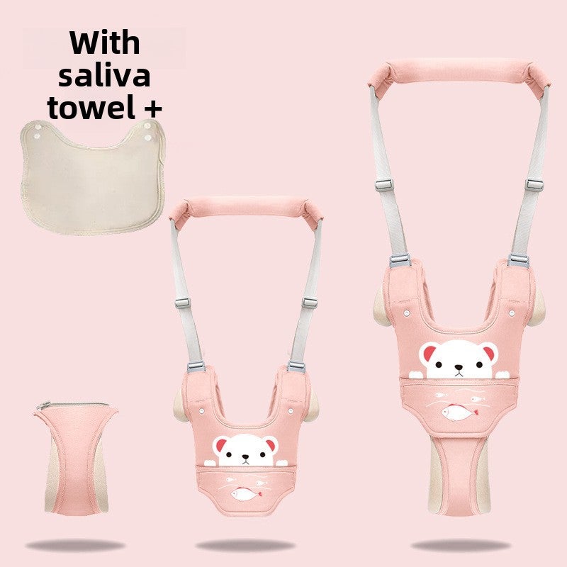 Breathable Four-Season Baby Carrier Walking Vest Pink (saliva towel)