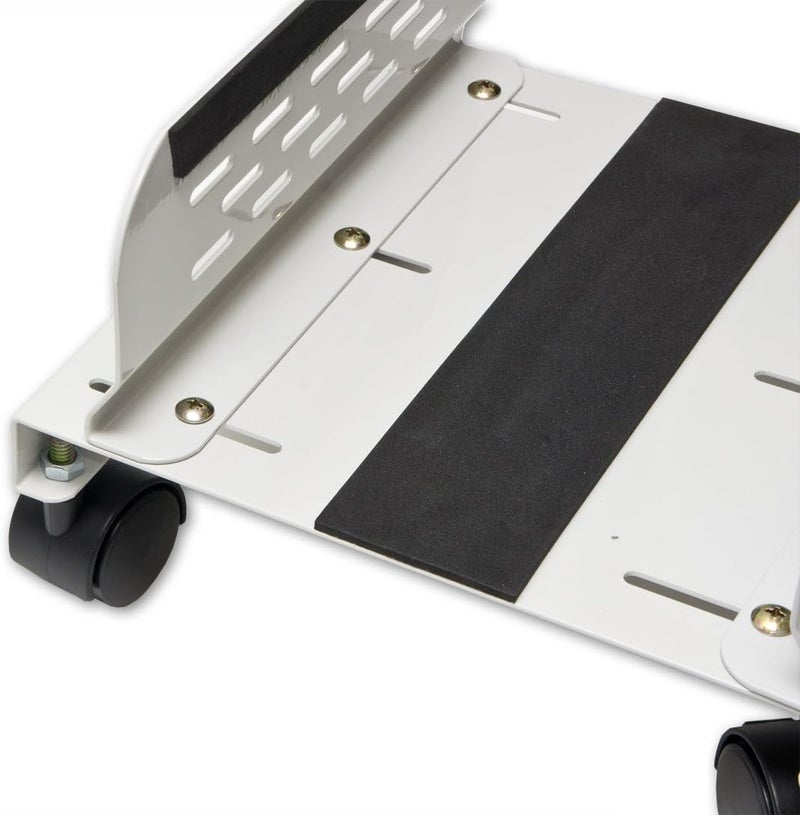 Syba Computer Tower PC Floor Stand Rolling Caster Wheels and Adjustable Width from 5 to 9 Inches SY-ACC65056, Steel White - Image 2