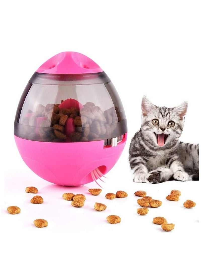 Cats and Dogs Interactive Food Dispensing Tumbler Treat Dispensing Toy Self Food Feeder For Small Medium Pets Pink - Image 2