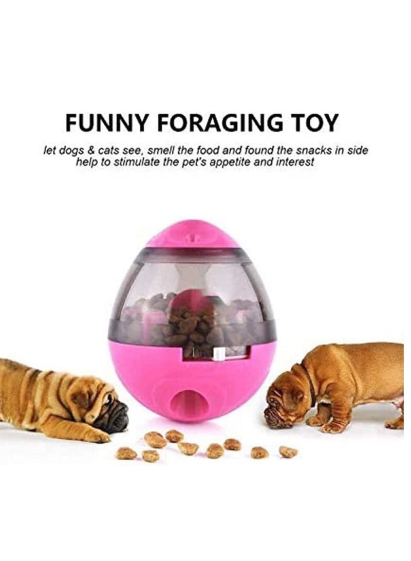 Cats and Dogs Interactive Food Dispensing Tumbler Treat Dispensing Toy Self Food Feeder For Small Medium Pets Pink - Image 4