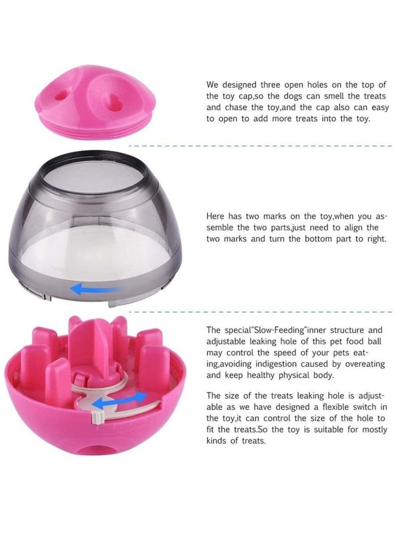 Cats and Dogs Interactive Food Dispensing Tumbler Treat Dispensing Toy Self Food Feeder For Small Medium Pets Pink - Image 5