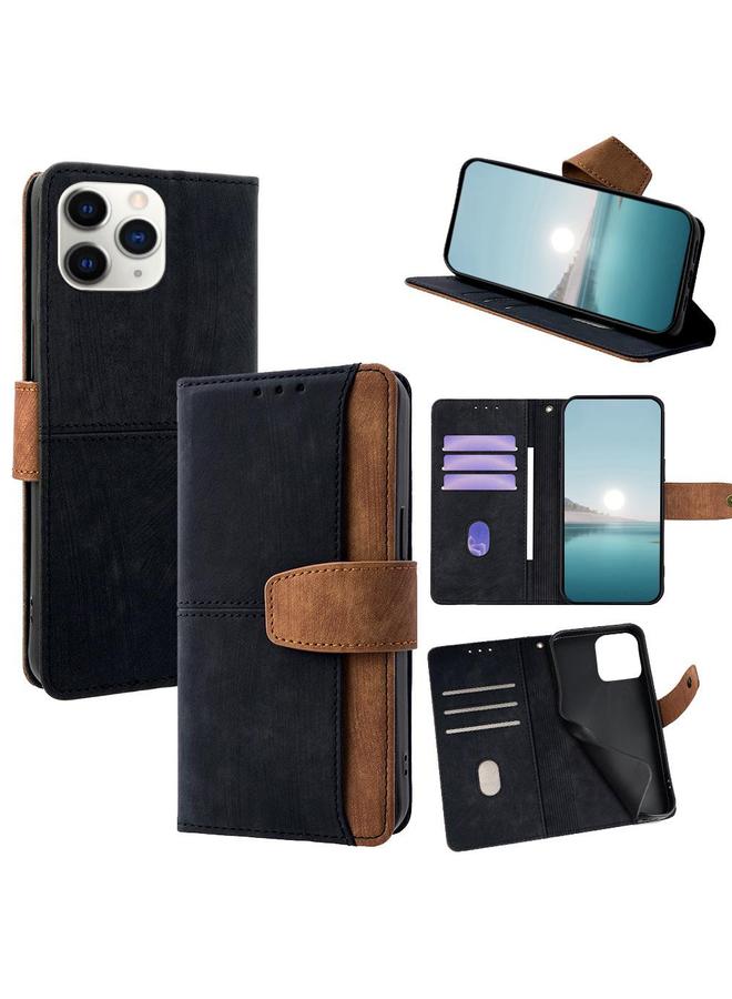 S-TOP Case For iPhone 11 Pro Color Stitching Skin Feel Leather RFID Blocking Phone Case - Image 1